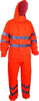 Vizwell VWJK67+68 150D Oxford Reflektörlü Takım Yağmurluk Turuncu - 2XL