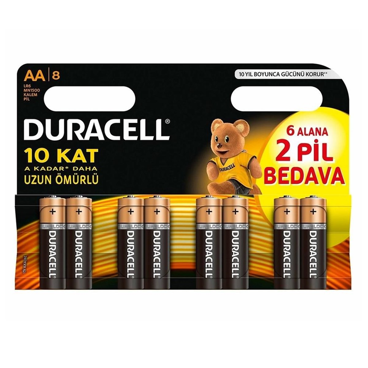 Duracell AA Alkalin Kalem Pil 6+2'li Paket