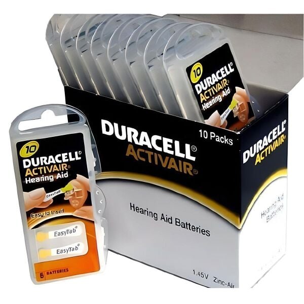 Duracell Activair 10 Numara İşitme Cihazı Pili 6'lı Paket