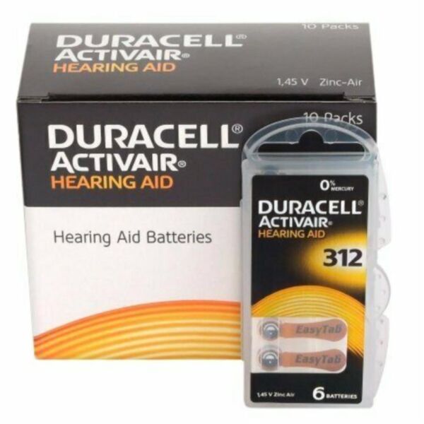 Duracell Activair 312 Numara İşitme Cihazı Pili 6'lı Paket