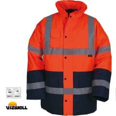 Vizwell VWJK05 300D Oxford İki Renkli Reflektörlü İçi Kapitoneli Parka