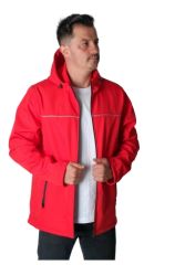 Softshell Kapşonlu Mont Kırmızı - L