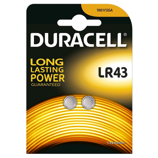 Duracell LR43 A186 1.5V Alkalin Buton Pil 2'li Paket
