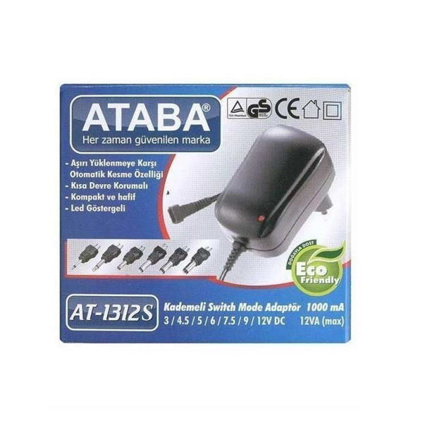Ataba AT-1312S 3-12V 1AH Switch Mode Adaptör