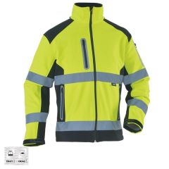 Vizwell VWJK177 Softshell Reflektörlü Çift Renkli Mont 2XL - Sarı
