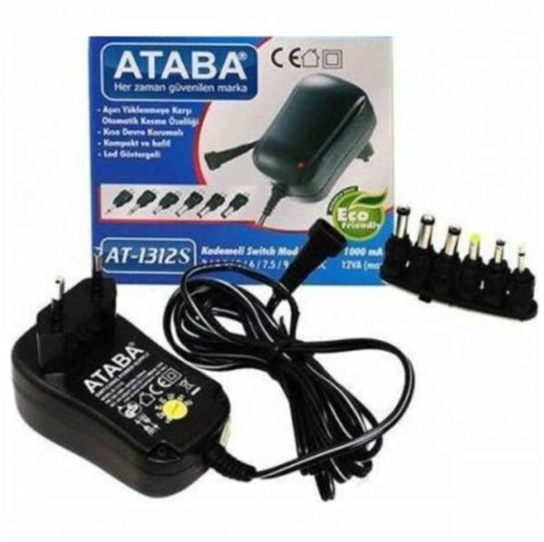 Ataba AT1312S 3-12V 1Ah Switch Mode Adaptör