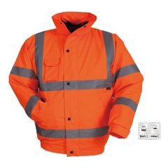 Vizwell VWJK04 300 D Oxford Reflektörlü İçi Kapitoneli Bomber Mont Turuncu - 3XL