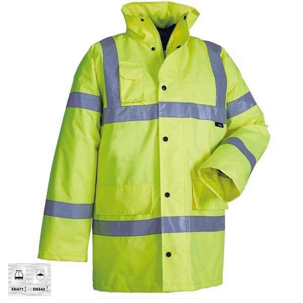 Vizwell VWJK01 300 D Oxford Reflektörlü İçi Kapitoneli Parka Sarı - 3XL