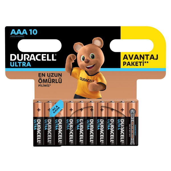 Duracell Turbo Max Alkalin AAA İnce Kalem Pil 10'lu Paket