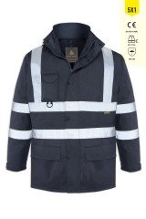 Olympus 5+1 Yüksek Görünürlüklü Parka Lacivert - 2XL