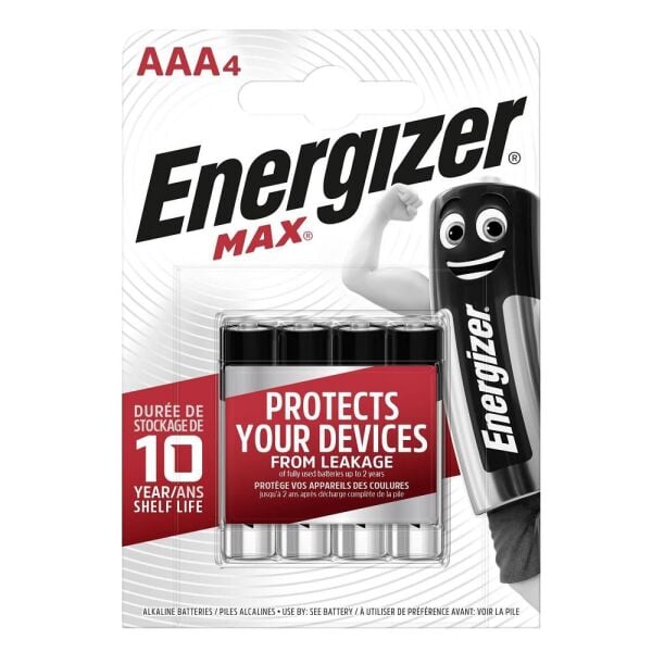 Energizer Alkalin Max AAA İnce Kalem Pil 4'lü Paket