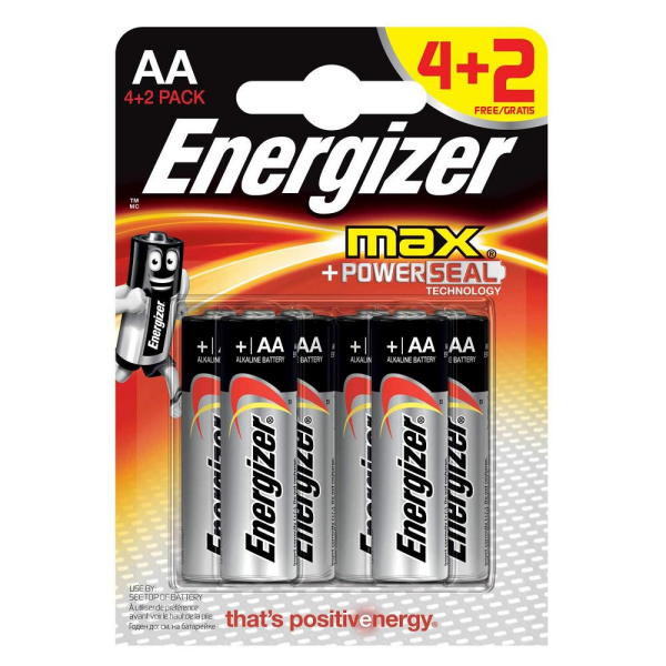 Energizer Alkaline Max Power Seal AA Kalem Pil 4+2'li Paket