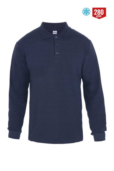 Polo Yaka Sweatshirt Lacivert - S
