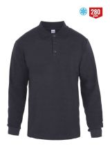 Polo Yaka Sweatshirt Siyah - M