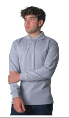 Polo Yaka İki İplik Sweatshirt Gri - L