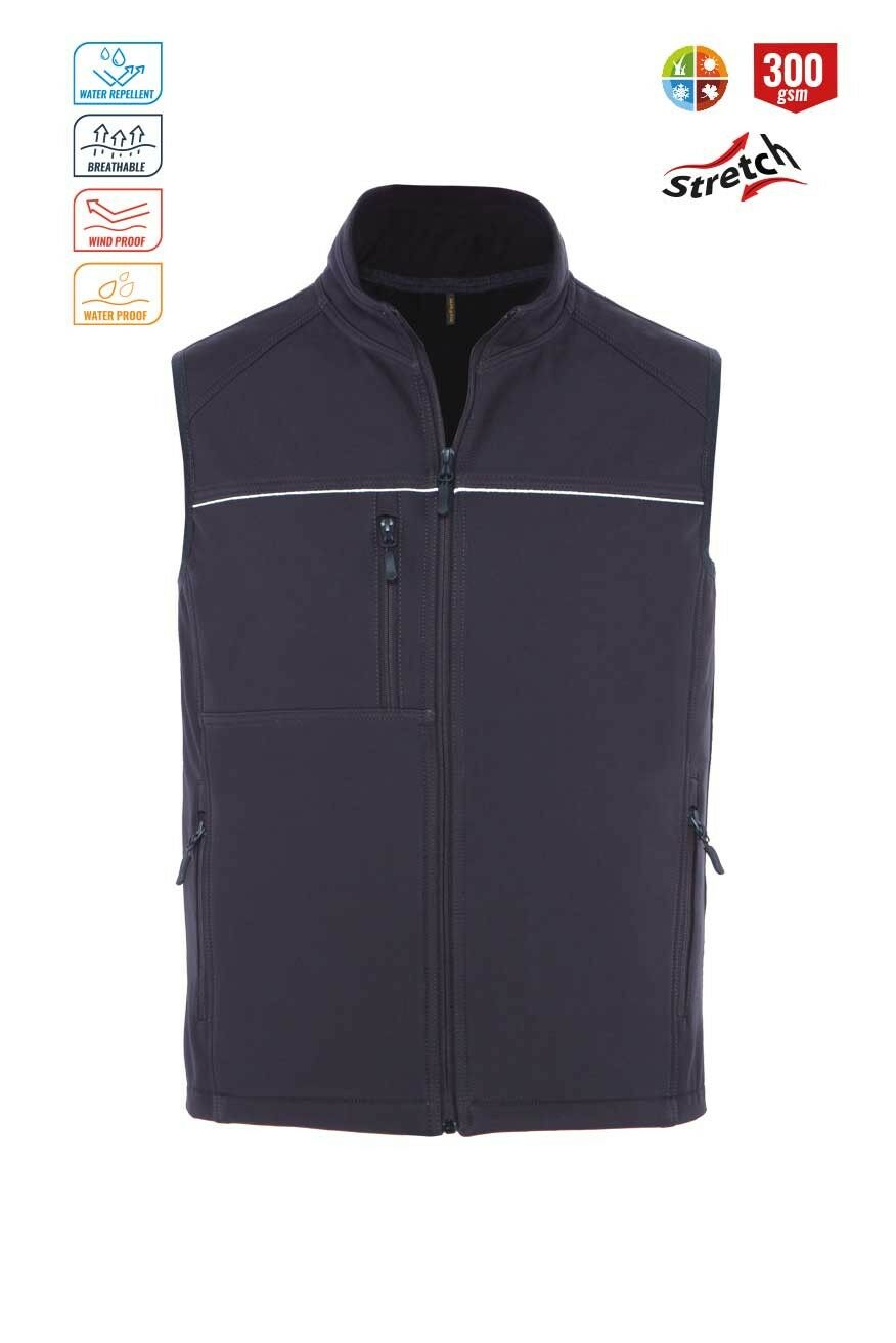 Softshell Outdoor Yelek 4XL - Siyah