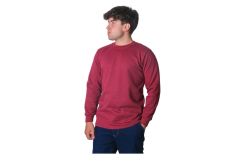 Bisiklet Yaka İki İplik Sweatshirt Bordo - M