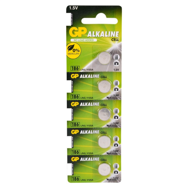 GP 186 AG12 1.5V Alkalin Pil 5'li Paket