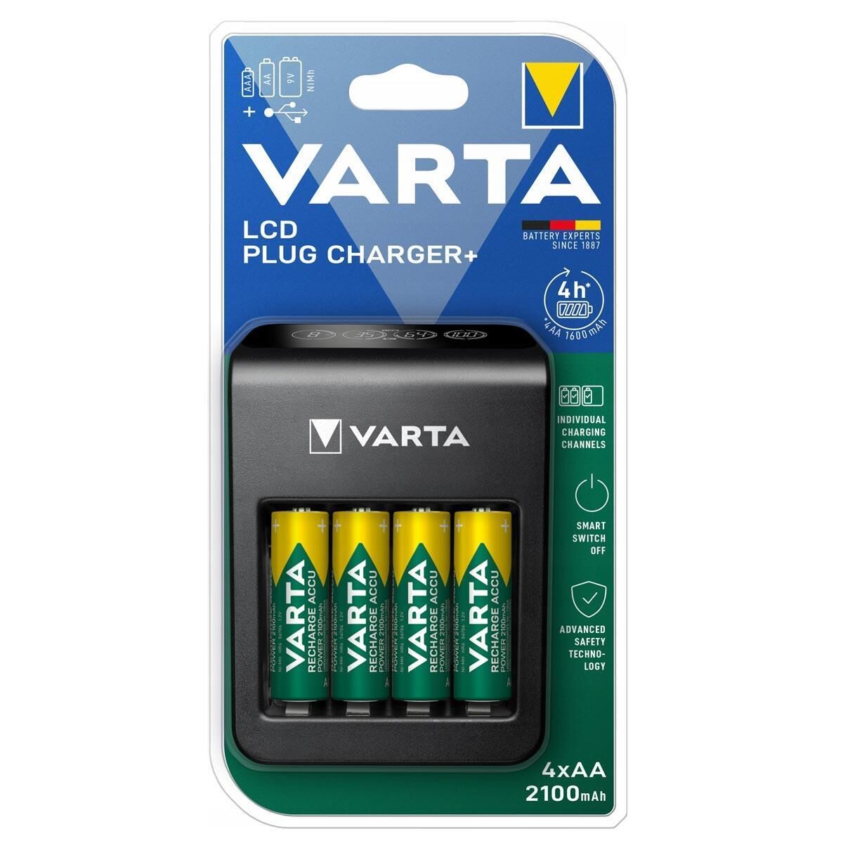 Varta 57687 LCD Plug Pil Şarj Cihazı 4x2100mAh