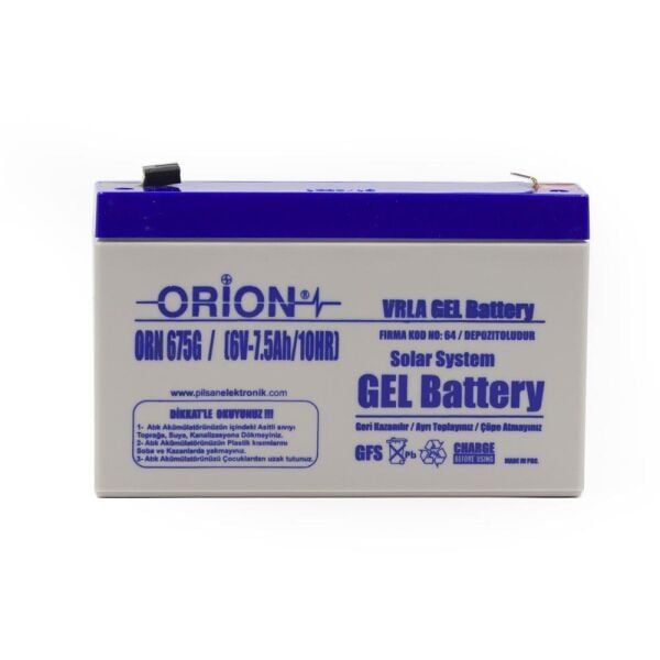 Orion 6V 7.5Ah Bakımsız Jel Akü