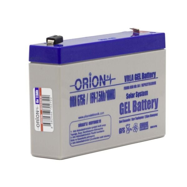 Orion 6V 7.5Ah Bakımsız Jel Akü