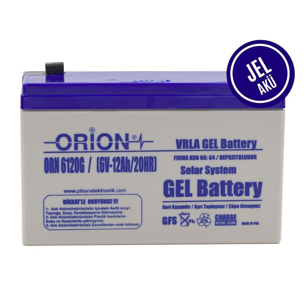 Orion 6V 12Ah Bakımsız Jel Akü