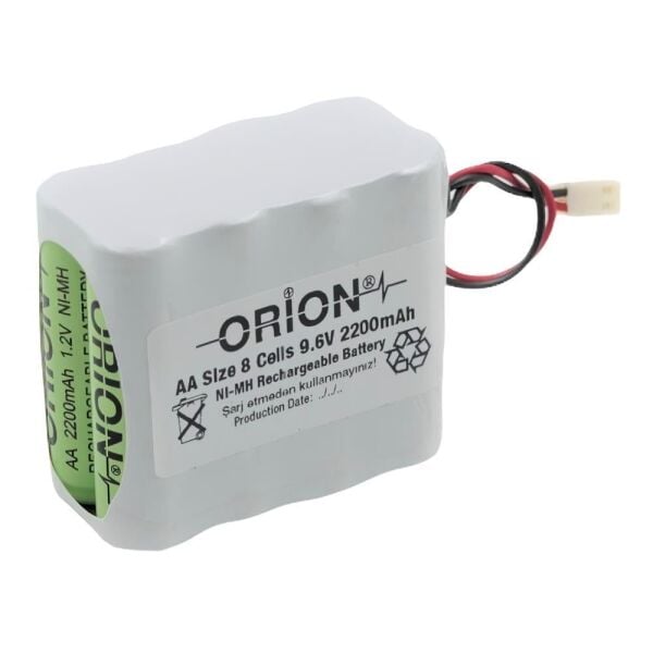Orion 9.6V AA 2200mAh Ni-Mh Konnektörlü Şarjlı Pil