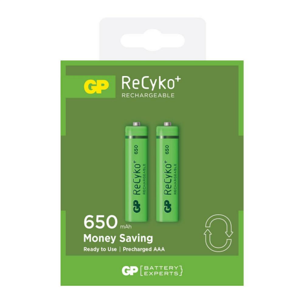 GP ReCyko 650mAh AAA Şarj Edilebilir İnce Kalem Pil 2'li Paket