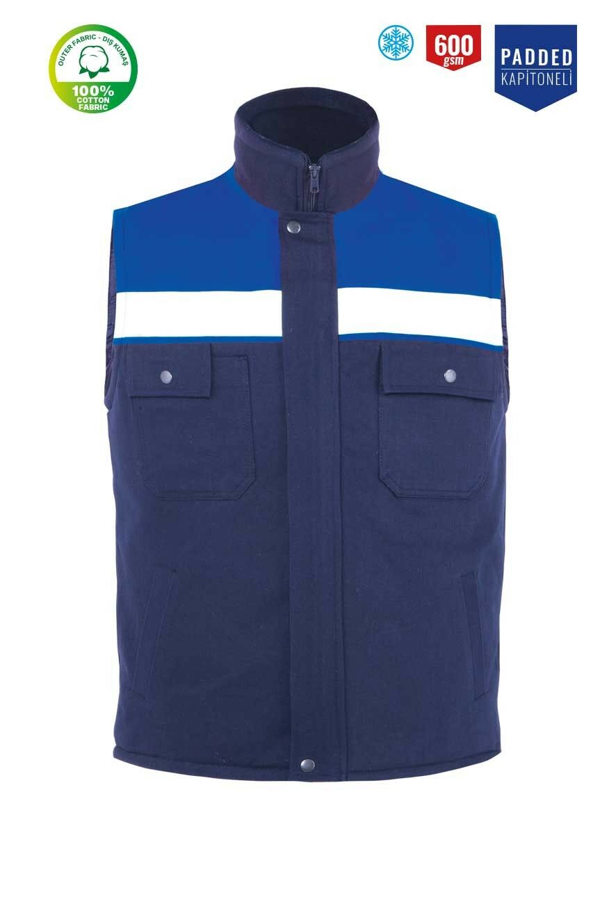 Myform Winto Yelek 2XL - Lacivert/Saks Mavi