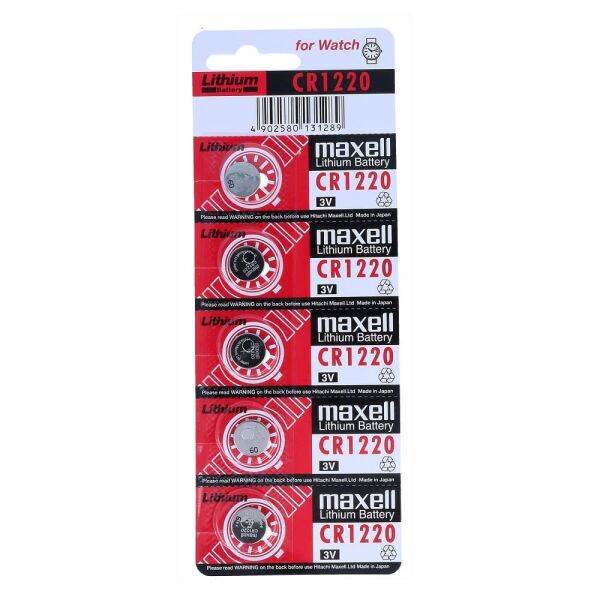 Maxell CR1220 Lityum 3V Pil 5'li Paket