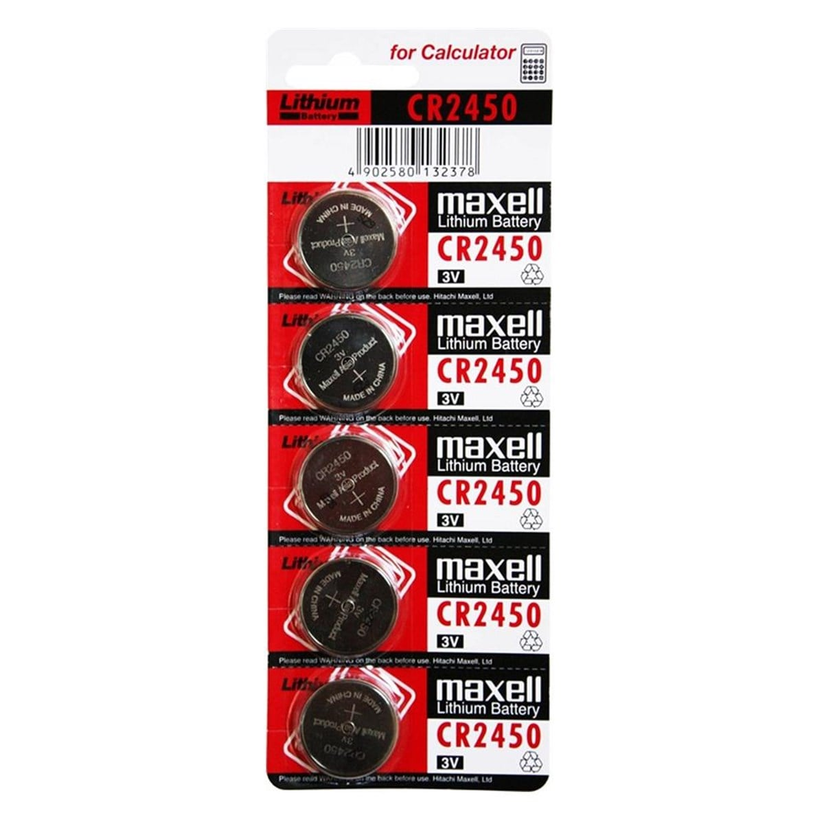 Maxell CR2450 3V Lityum Pil 5'li Paket