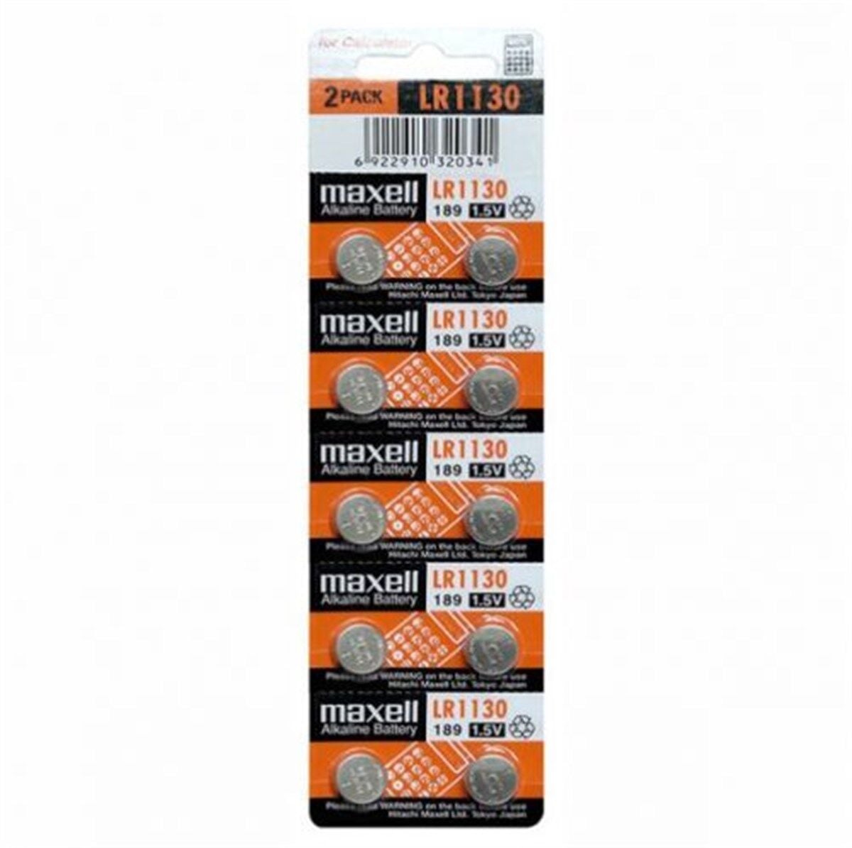 Maxell LR1130 1.5V Alkalin Buton Pil 10 lu Paket