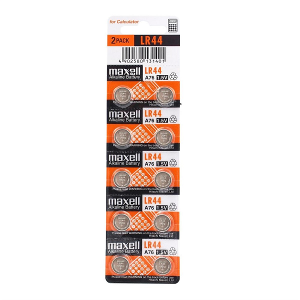 Maxell LR44 1.5V Alkalin Buton Pil 10 lu Paket