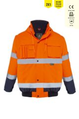 Olympus 2 + 1 Yüksek Görünürlüklü Ceket Mont Turuncu - L