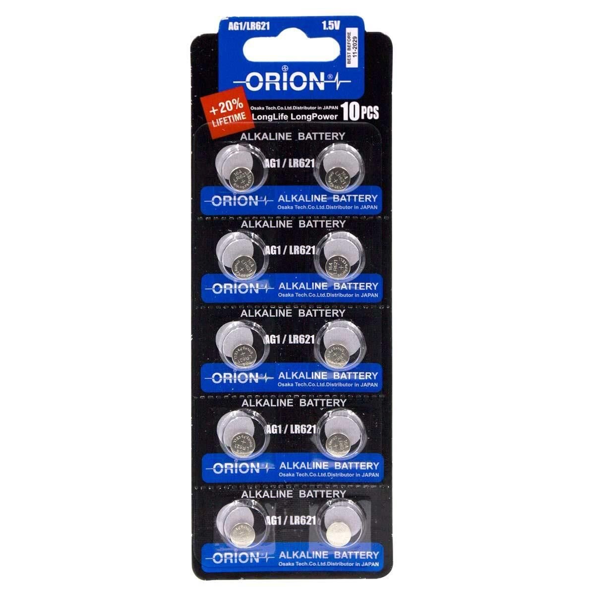 Orion AG1 LR621 361A 1.5V Alkalin 10'lu Paket Pil