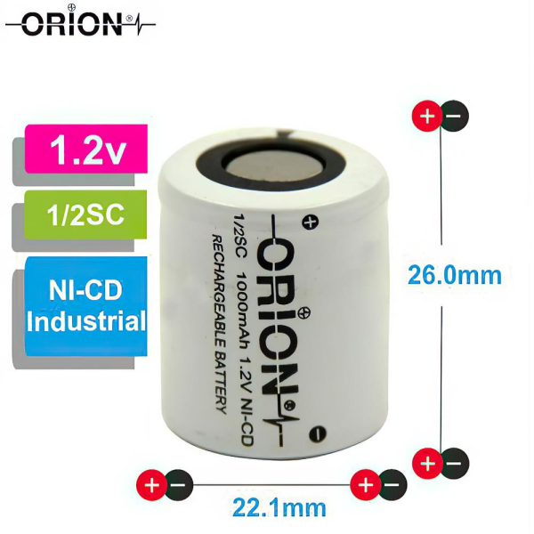 Orion 1/2SC 1.2V 1000mAh NiCD Pil