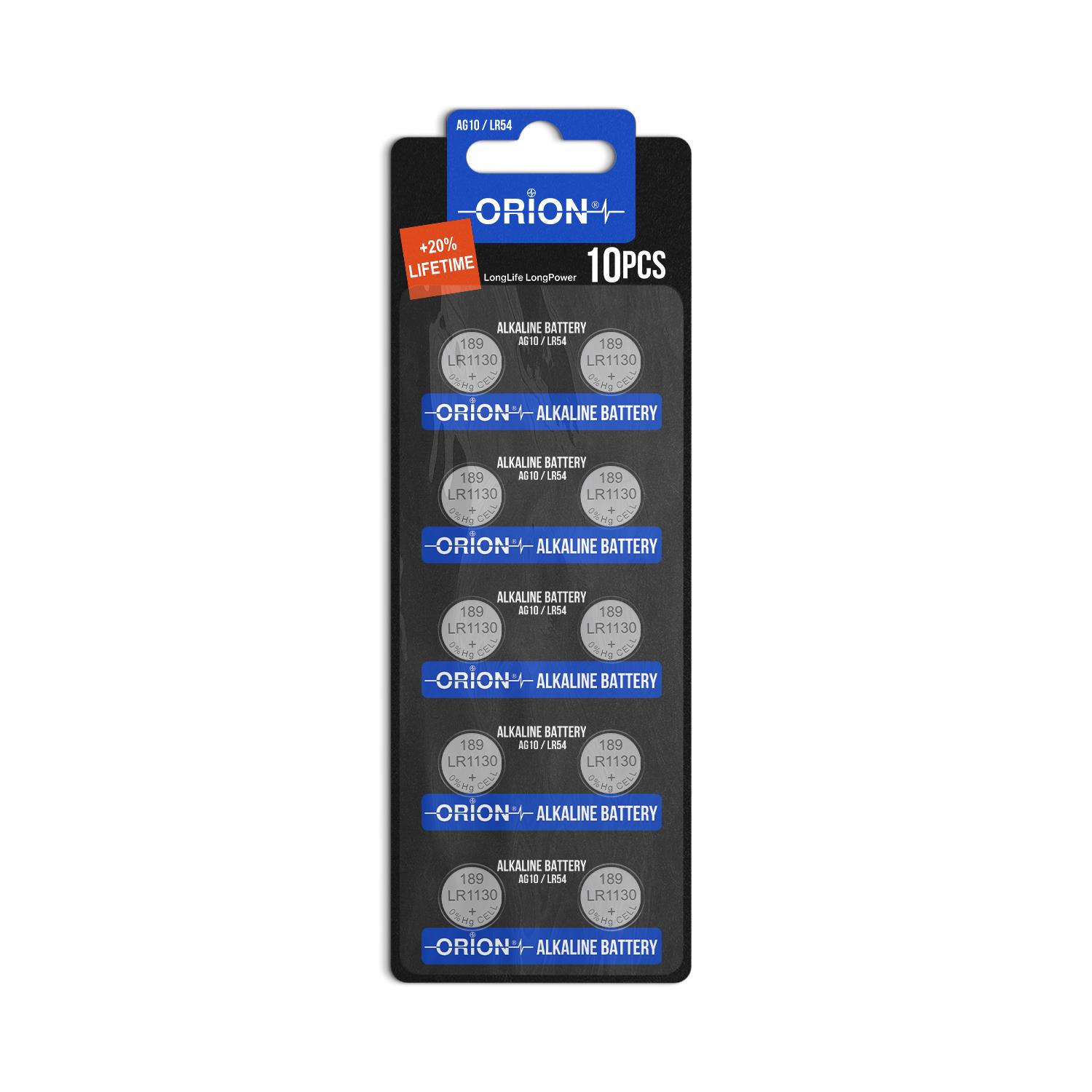 Orion AG10 LR54 189A LR1130 1.5V Alkalin 10'lu Paket Pil