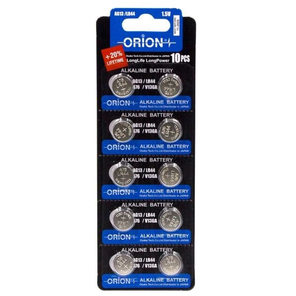 Orion AG13 LR44 A76 LR1154 1.5V Alkalin 10'lu Paket Pil