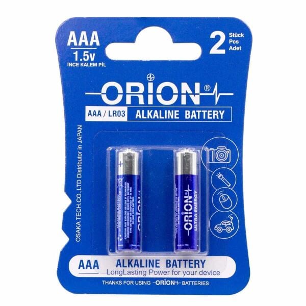 Orion AAA 1.5V Alkalin 2'li Paket Pil