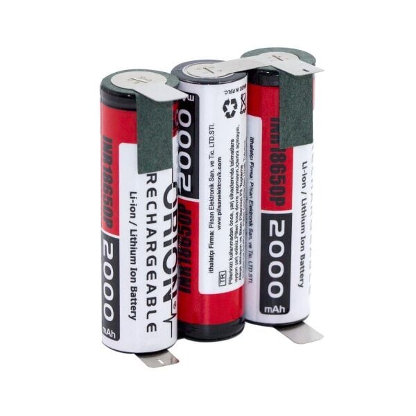 Orion 18650 11.1V 2000mAh 15C 3S Bms Devreli Şarj Konnektörlü Matkap Pili