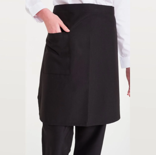 Siyah Yarım Önlük - Tek Cepli