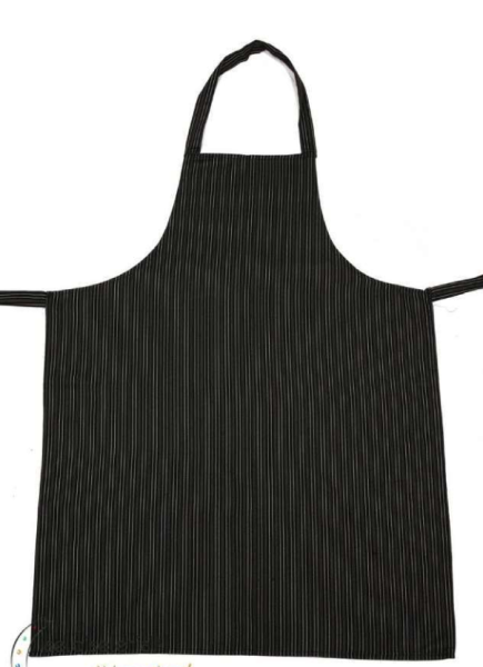 İnce Beyaz Çizgili Geniş Kuşak Askılı Önlük