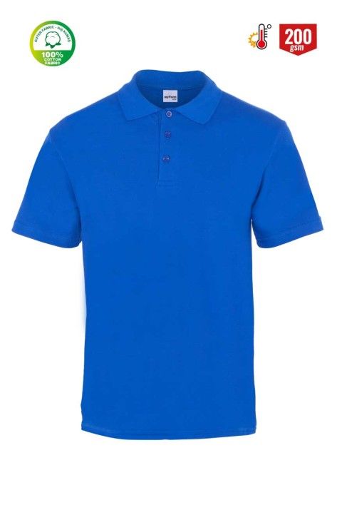 Polo Yaka Pike T-Shirt Mavi - M